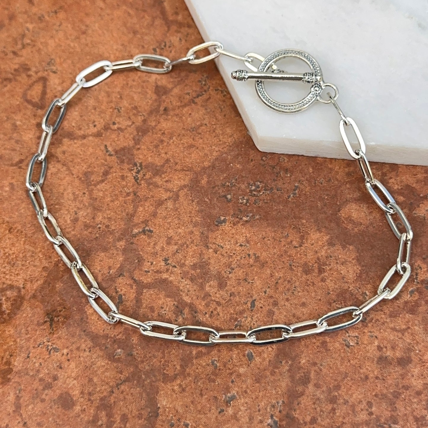 Sterling Silver Paperclip Chain Choker Chain Necklace