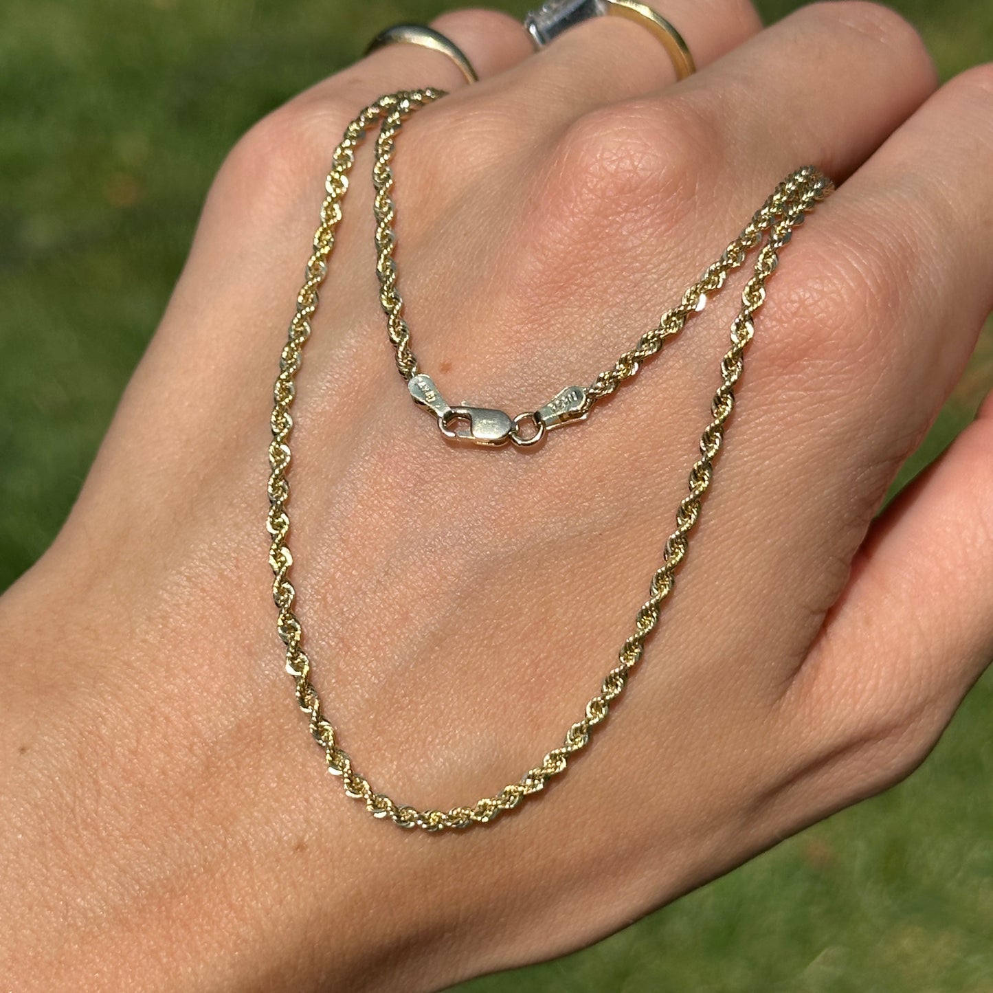 14KT Yellow Gold Solid 2.25mm Rope Chain Necklace - LSJ