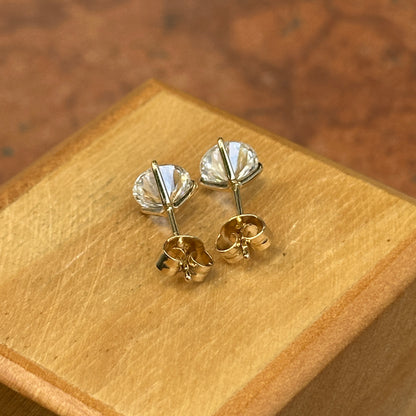 14KT Yellow Gold 2 CT Lab-Grown Round Diamond Stud Earrings