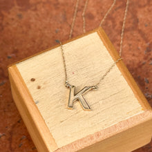 Load image into Gallery viewer, 14KT Yellow Gold Initial K Station Pendant Necklace