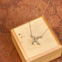 Load image into Gallery viewer, 14KT Yellow Gold Initial K Station Pendant Necklace