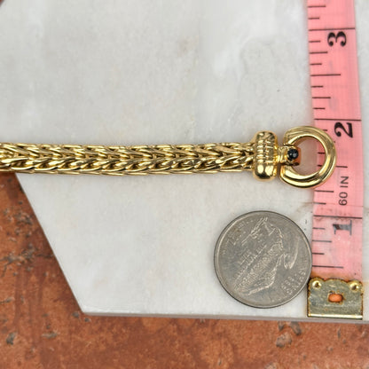 Estate 18KT Yellow Gold Wheat Chain Fold Over Clasp Bracelet
