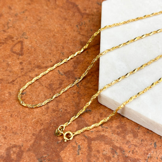 Estate 14KT Yellow Gold Twisted 1.4mm Rope Chain Necklace 24"