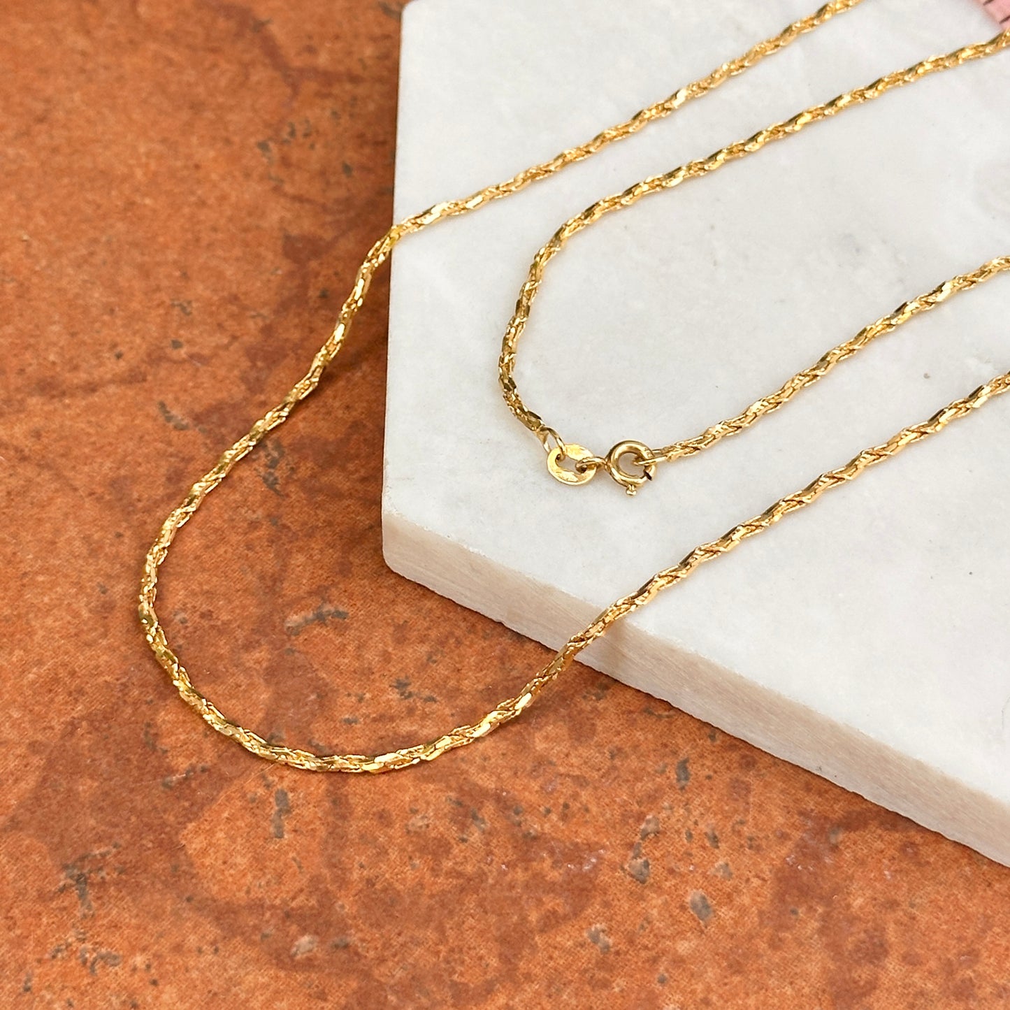 Estate 14KT Yellow Gold Twisted 1.4mm Rope Chain Necklace 24"