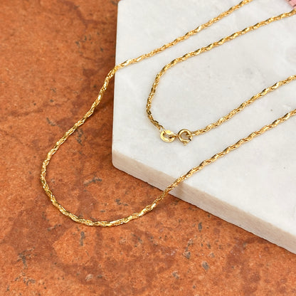 Estate 14KT Yellow Gold Twisted 1.4mm Rope Chain Necklace 24"