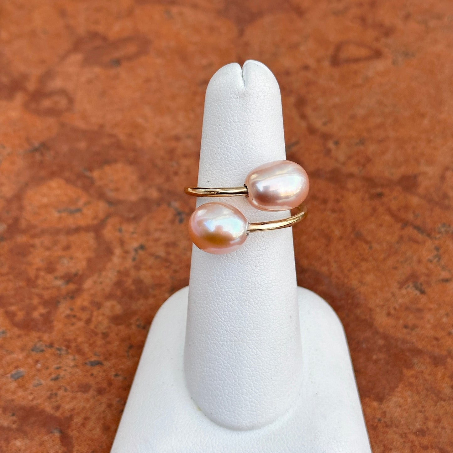 Yellow Gold-Filled Tahitian Pearl Bypass Ring