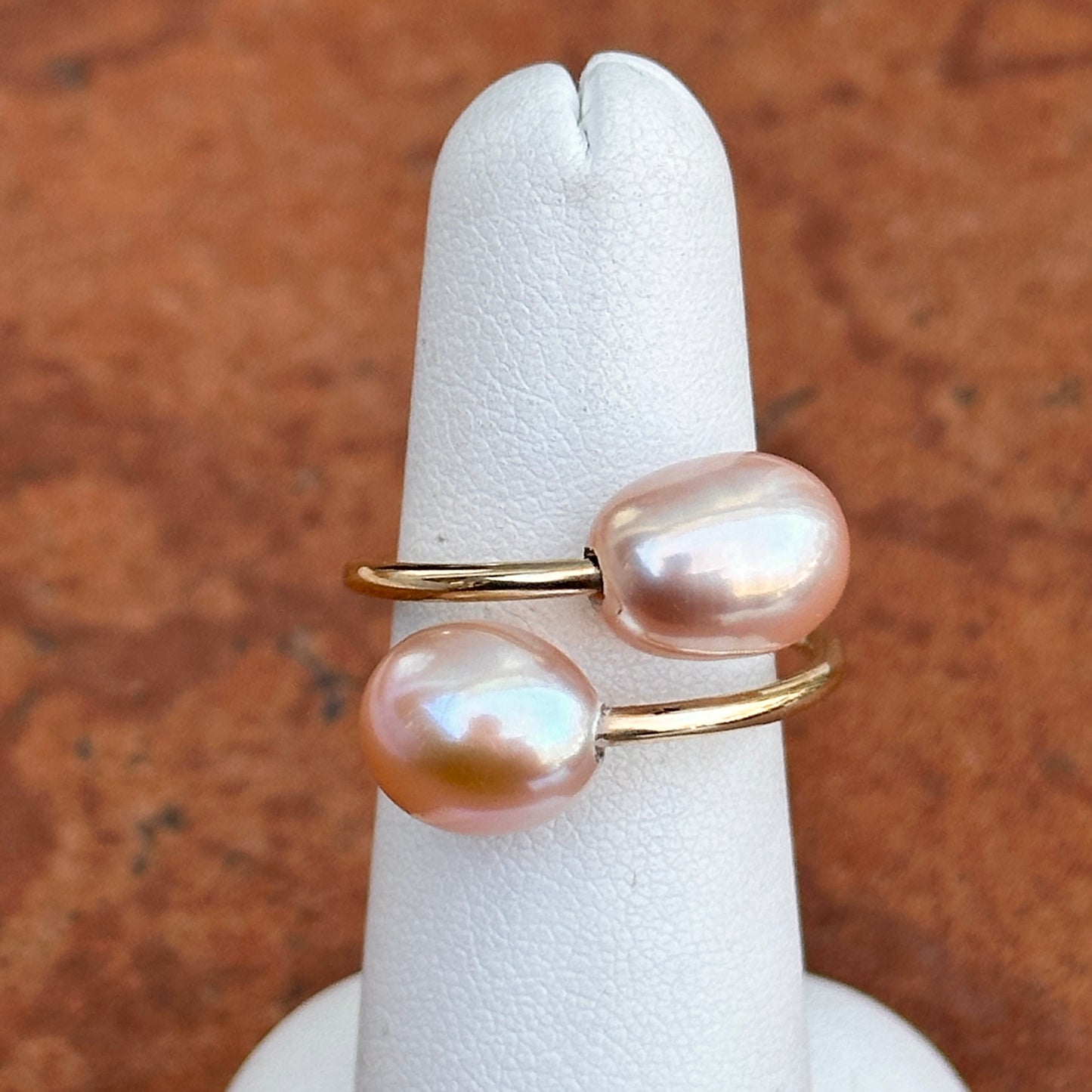 Yellow Gold-Filled Tahitian Pearl Bypass Ring