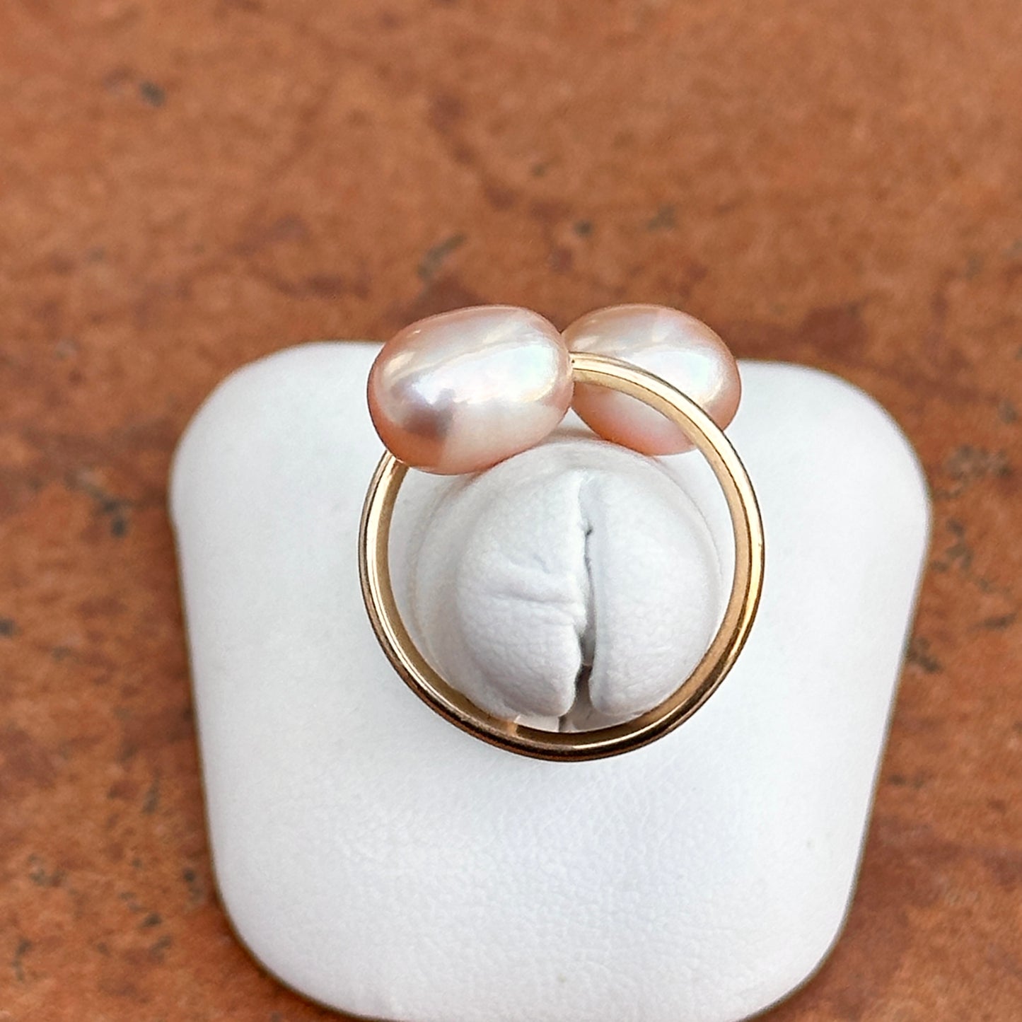 Yellow Gold-Filled Tahitian Pearl Bypass Ring