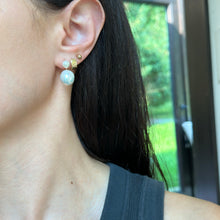 Load image into Gallery viewer, 14KT Yellow Gold Double Baroque Pearl Dangle Earrings