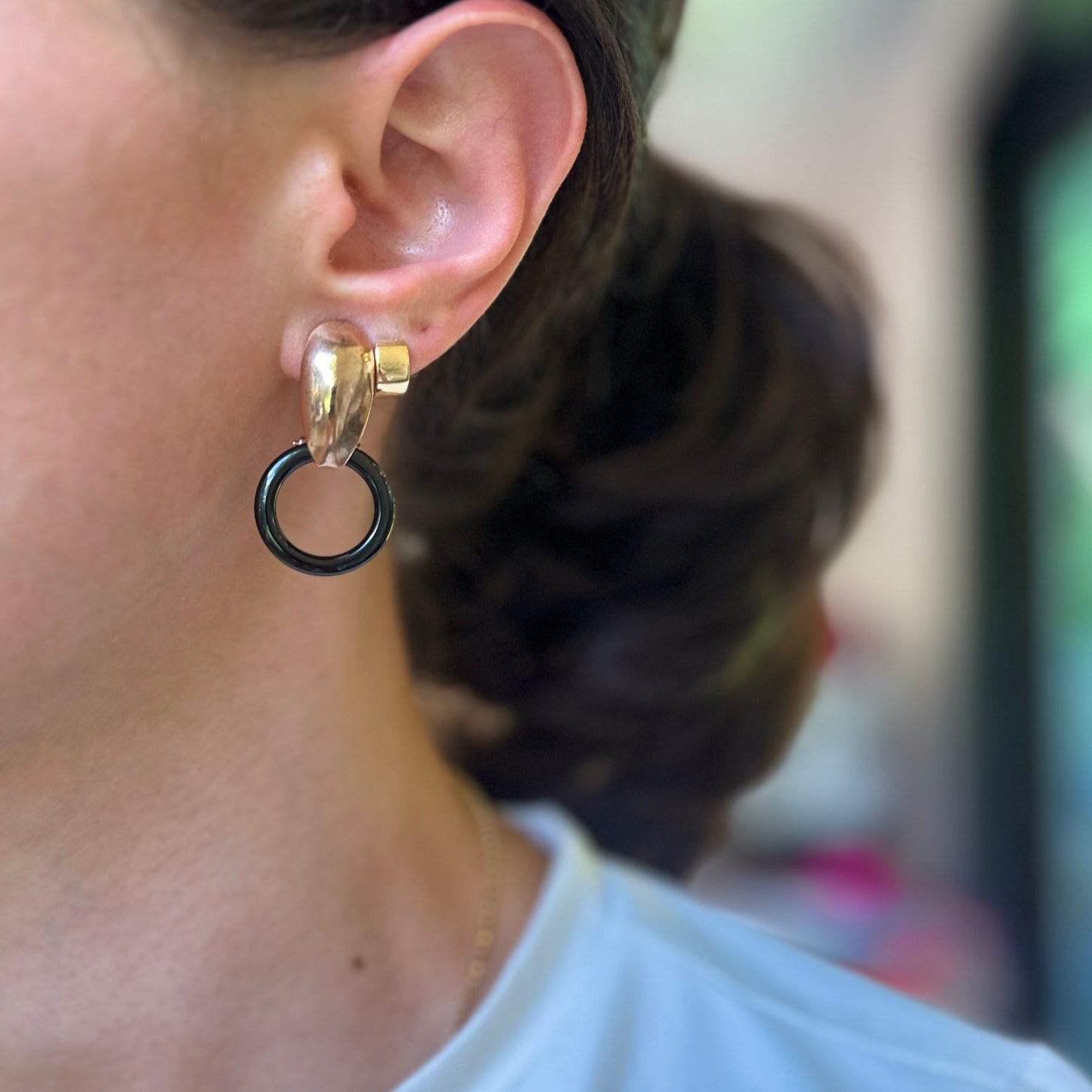 Black Onyx Round Earring Charms