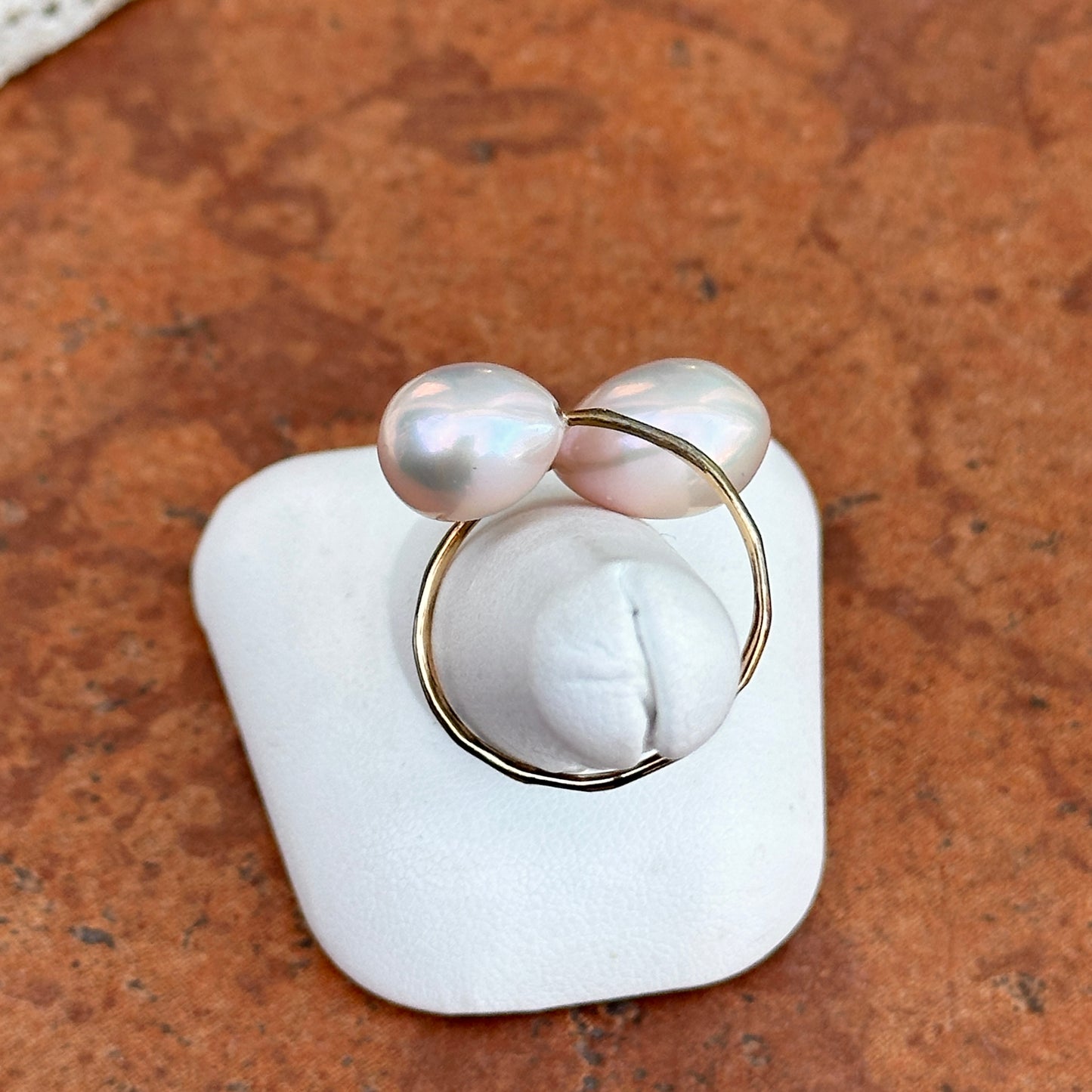 Yellow Gold-Filled Teardrop Tahitian Pearl Bypass Ring