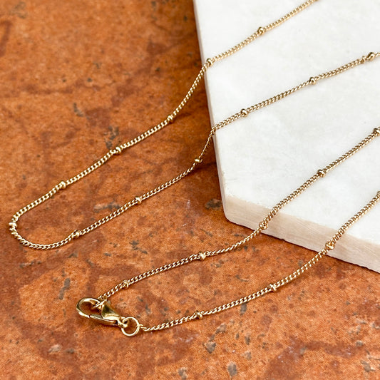 Esate Yellow Gold-Plated Beaded Station Chain Necklace 30"