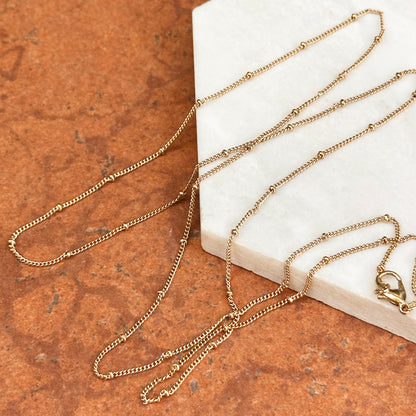 Esate Yellow Gold-Plated Beaded Station Chain Necklace 30"