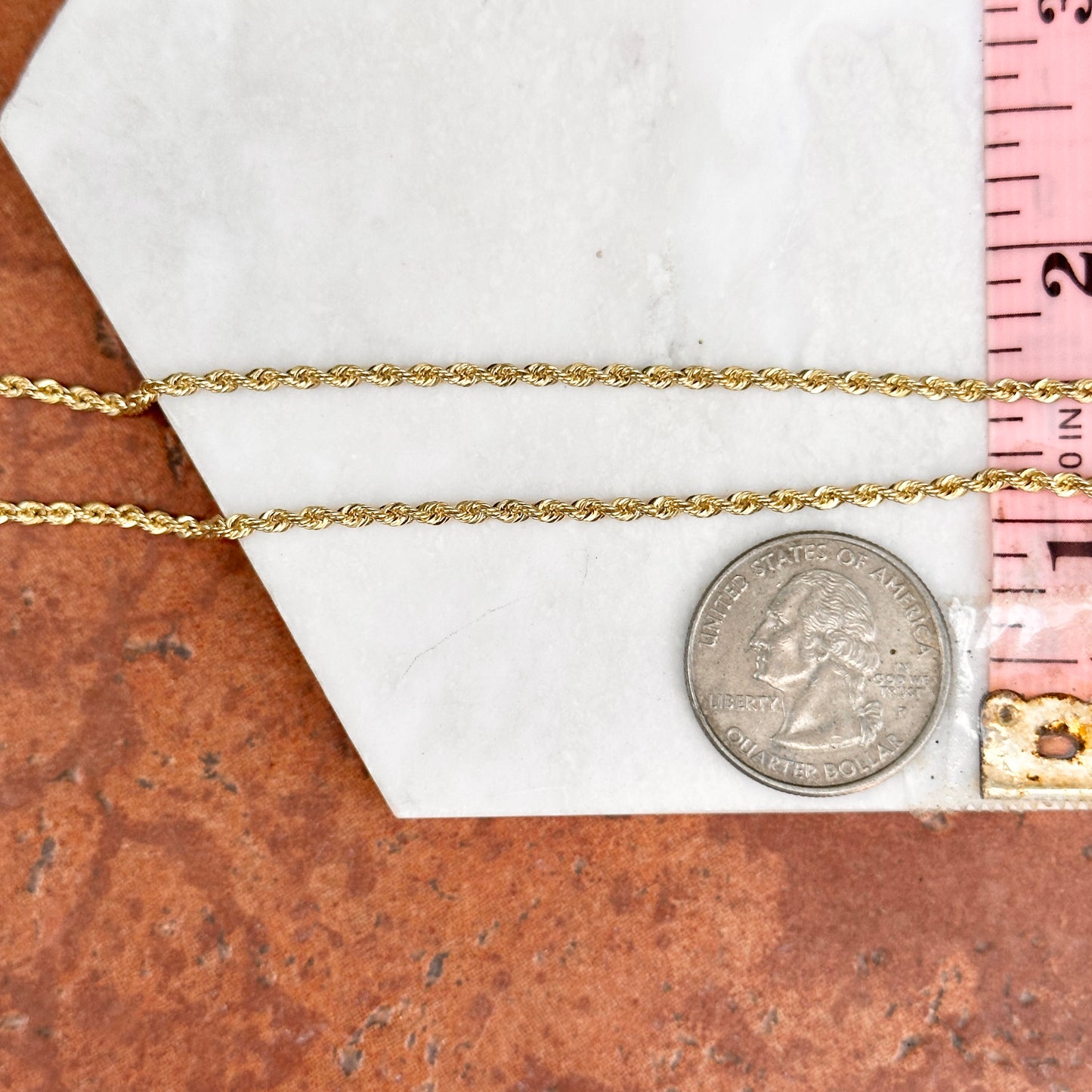 14KT Yellow Gold Solid 2.25mm Rope Chain Necklace - LSJ
