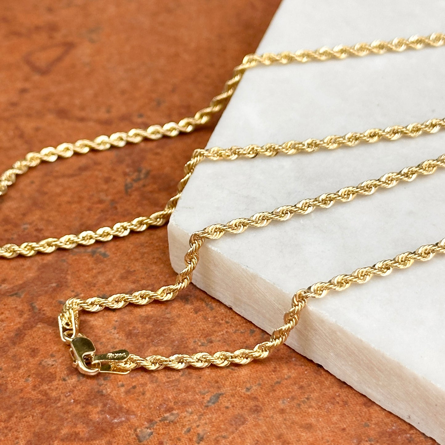 14KT Yellow Gold Solid 2.25mm Rope Chain Necklace - LSJ