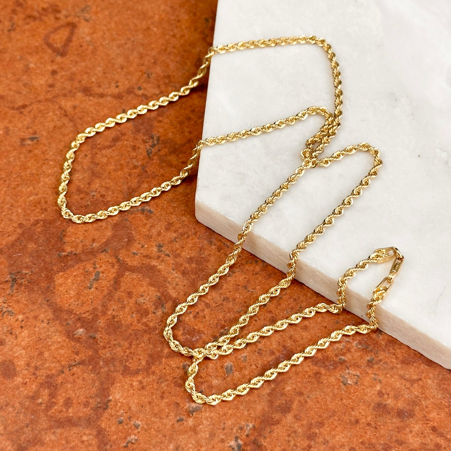 14KT Yellow Gold Solid 2.25mm Rope Chain Necklace - LSJ
