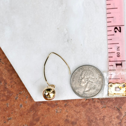 14KT Yellow Gold 10mm Ball Dangle Earrings