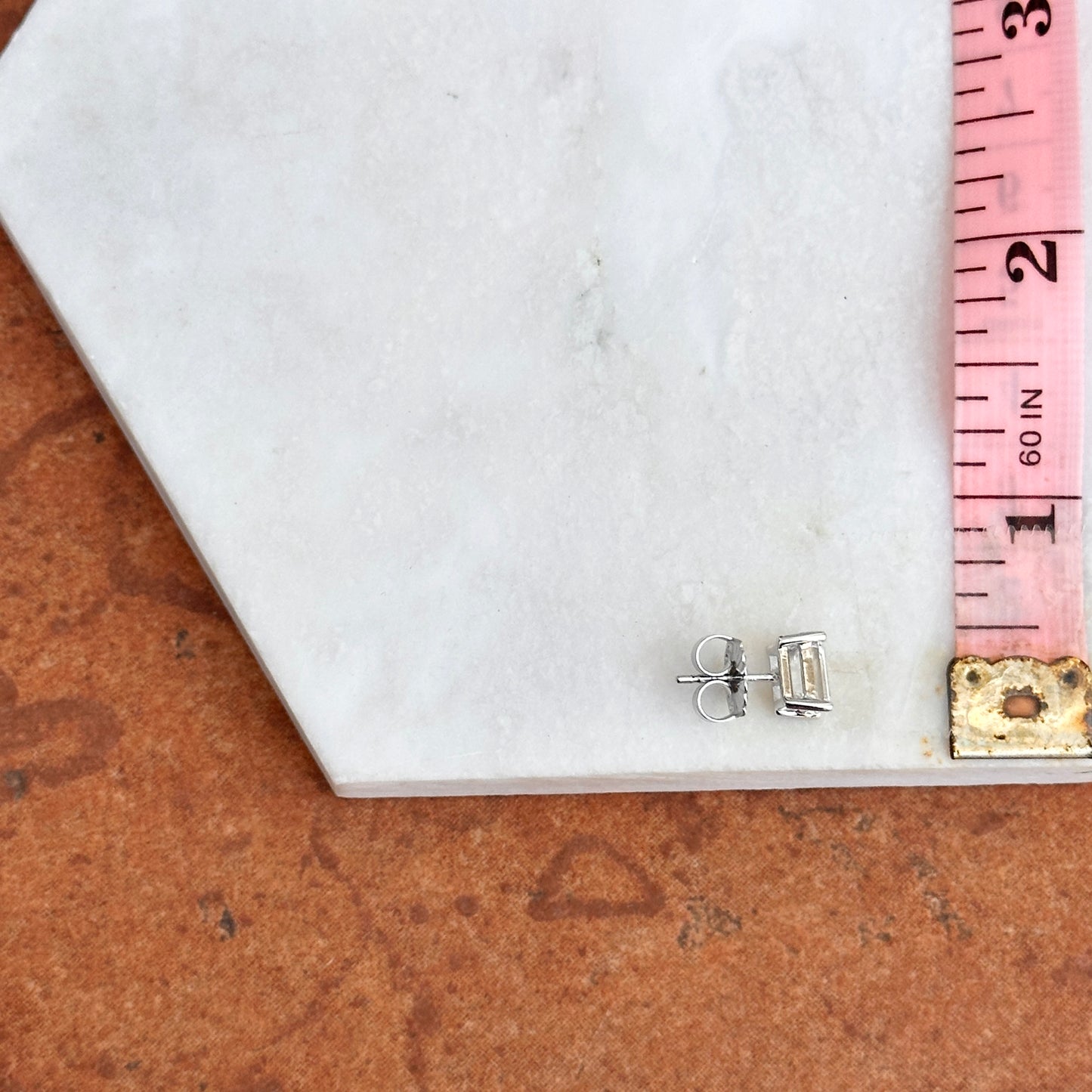 14KT White Gold 2 Carat Lab Grown Diamond Emerald Cut Prong Stud Earrings - LSJ