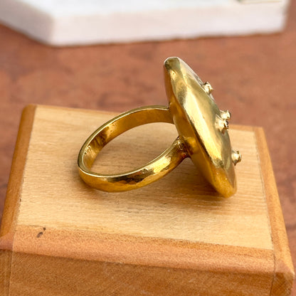 Estate 14KT Yellow Gold Handmade Hammered Round Band Ring 7 - LSJ