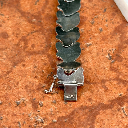 Sterling Silver Polished Large Link Bracelet + Safety 7.5''