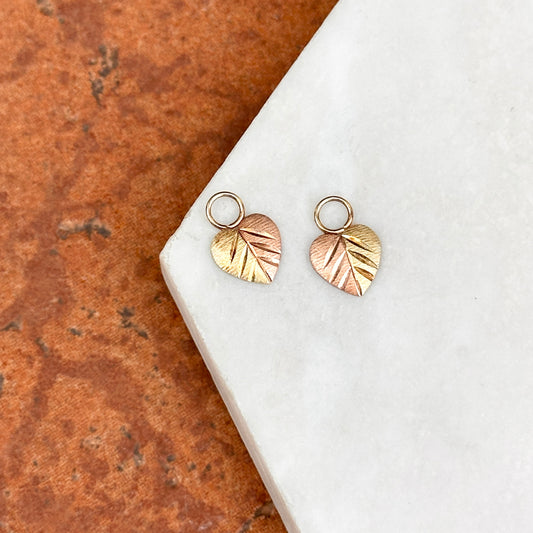 Estate 10KT Yellow Gold + Rose Gold Heart Earring Charms - LSJ
