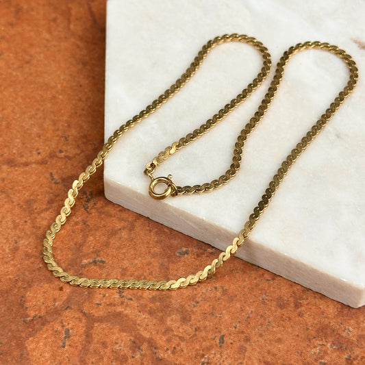 14KT Yellow Gold-FILLED 2.5mm "S" Link Chain Necklace 16''
