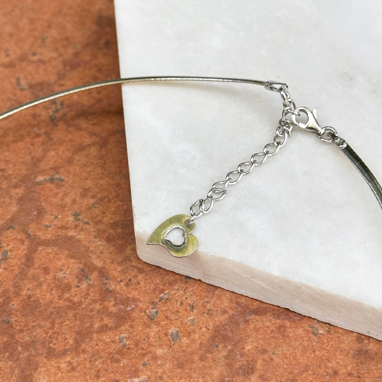 Gold-Plated Sterling Silver 2mm Omega Reversible Necklace