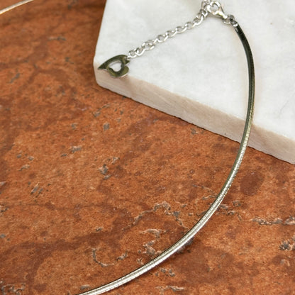 Gold-Plated Sterling Silver 2mm Omega Reversible Necklace