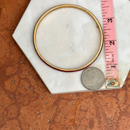 Estate Yellow Gold-Plated Ombre Enamel Bangle Bracelet