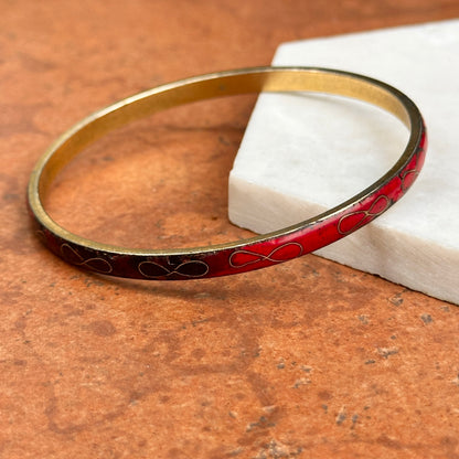 Estate Yellow Gold-Plated Ombre Enamel Bangle Bracelet