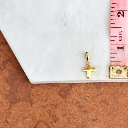 14KT Yellow Gold Polished Mini Cross Pendant Charm Clip - LSJ
