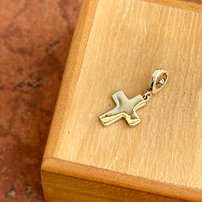 14KT Yellow Gold Polished Mini Cross Pendant Charm Clip - LSJ