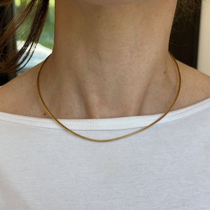 Gold-Plated Sterling Silver 2mm Omega Reversible Necklace