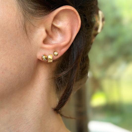 10KT Yellow Gold 6mm Ball Diamond Stud Earrings