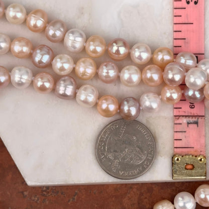 Estate Multi-Colored Freshwater Pearl Long Strand Necklace