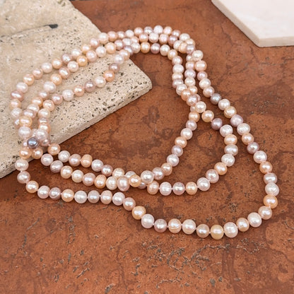 Estate Multi-Colored Freshwater Pearl Long Strand Necklace