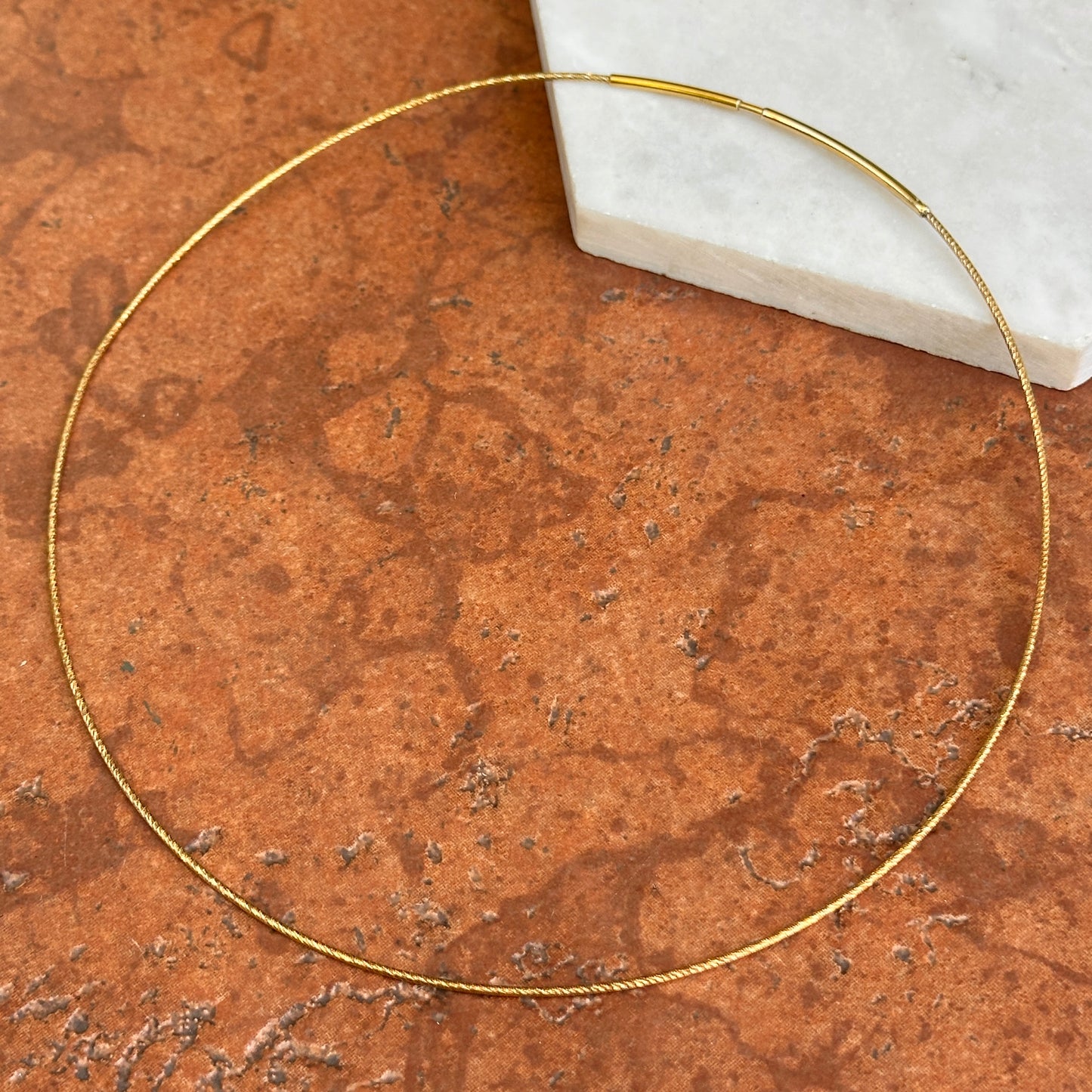 Estate 14KT Yellow Gold Plated Sterling Silver Snake Wire Collar 20''