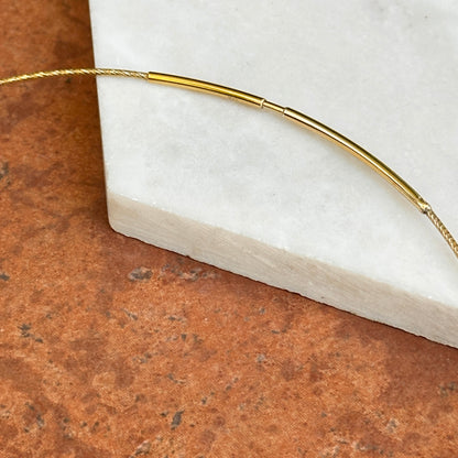 Estate 14KT Yellow Gold Plated Sterling Silver Snake Wire Collar 20''