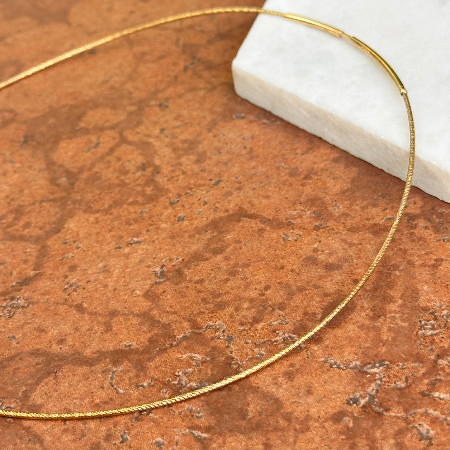 Estate 14KT Yellow Gold Plated Sterling Silver Snake Wire Collar 20''