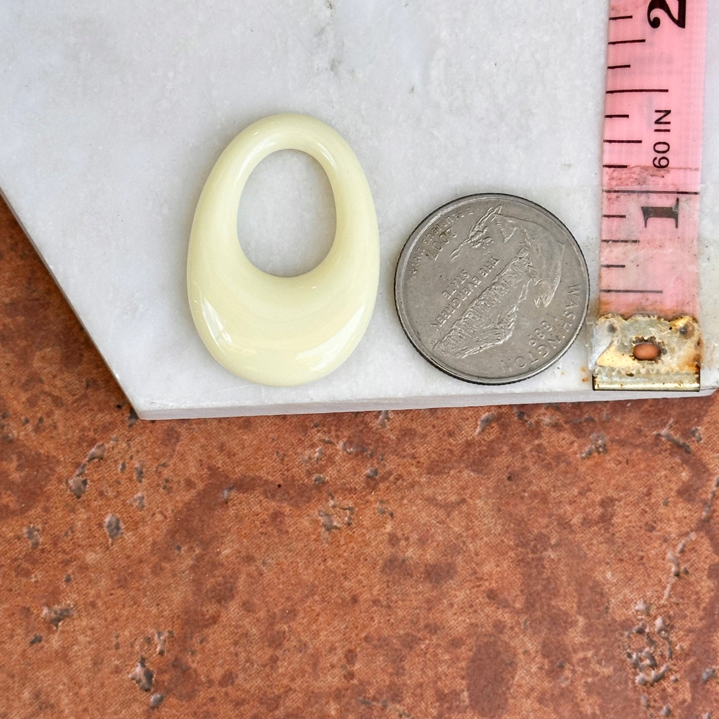 White Cream Oval Gemstone Earring Charms