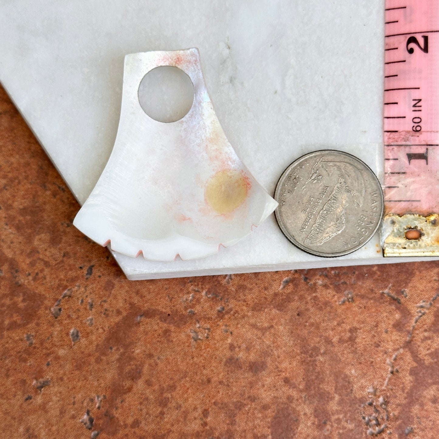 Estate Genuine Shell Fan Shaped Earring Charms