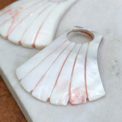 Estate Genuine Shell Fan Shaped Earring Charms