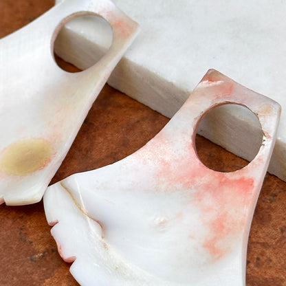 Estate Genuine Shell Fan Shaped Earring Charms