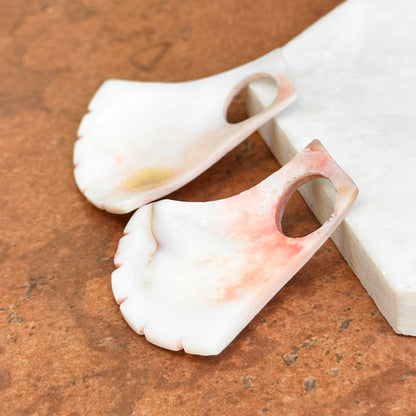 Estate Genuine Shell Fan Shaped Earring Charms