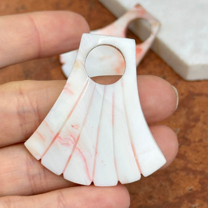 Estate Genuine Shell Fan Shaped Earring Charms