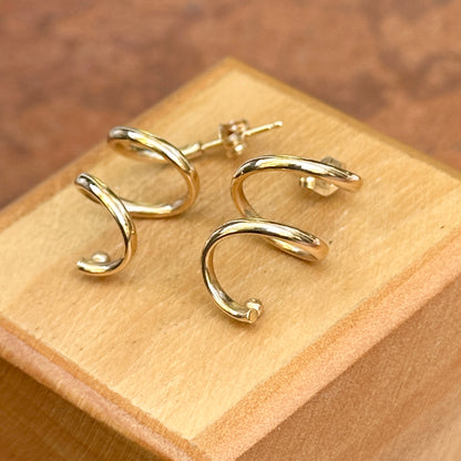 Estate 14KT Yellow Gold Spiral Wire Earrings