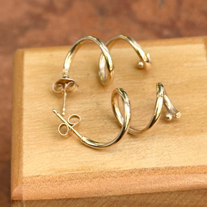 Estate 14KT Yellow Gold Spiral Wire Earrings