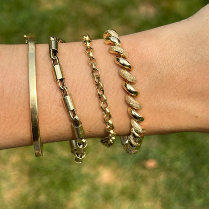 Estate 14KT Yellow Gold Textured San Marco Bracelet