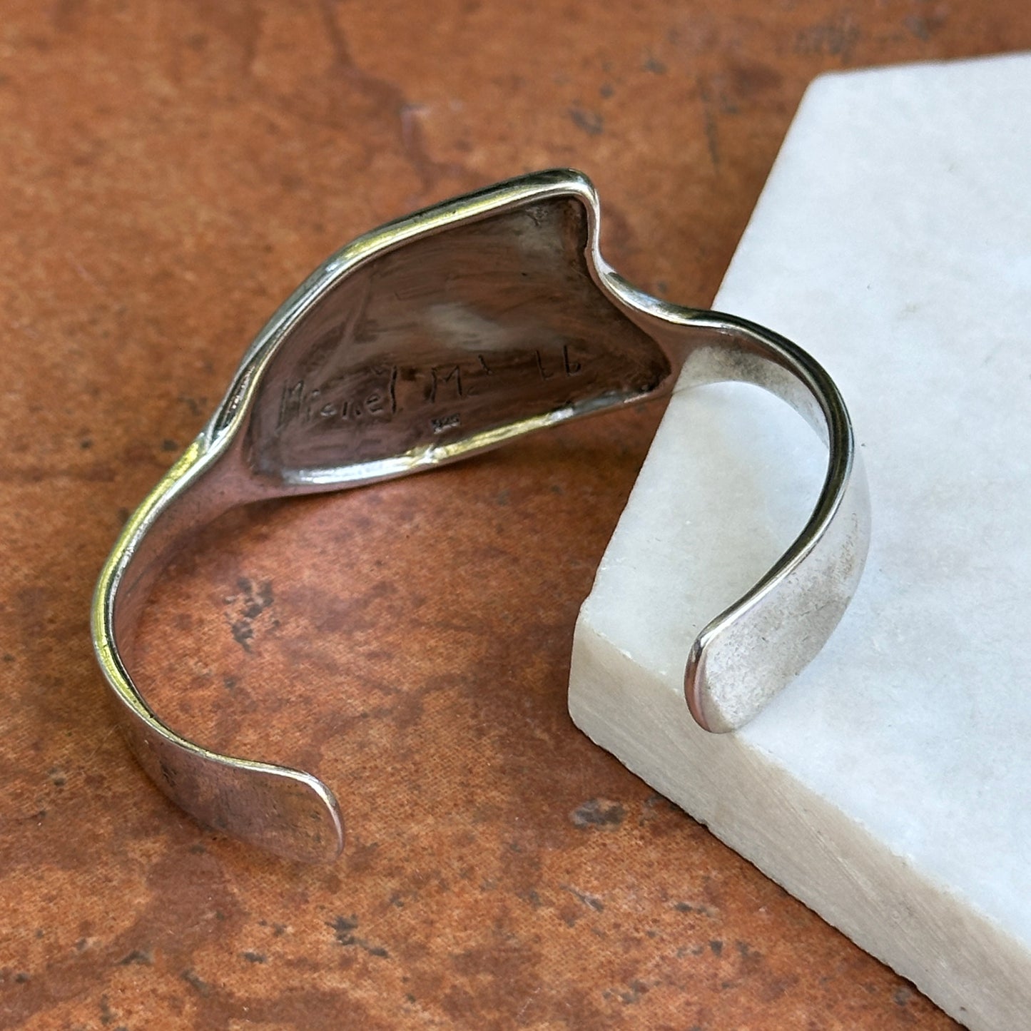 Estate Designer Michael McNabb Sterling Silver Horse Head Handmade Cuff Bracelet