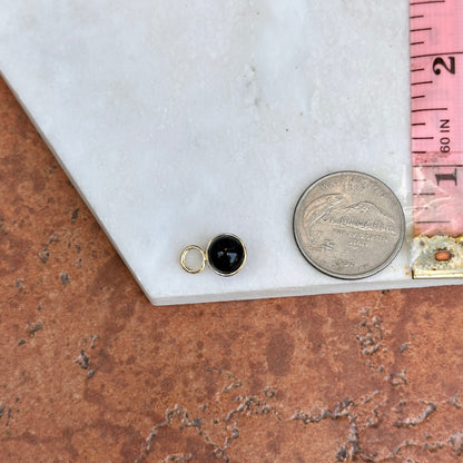 Estate 14KT Yellow Gold Onyx & Carnelian Ball Earrings Charms